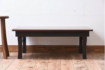 レトロ家具　栓材一枚板　レトロなアンティークちゃぶ台(飾り台)