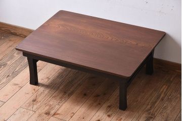 レトロ家具　栓材一枚板　レトロなアンティークちゃぶ台(飾り台)