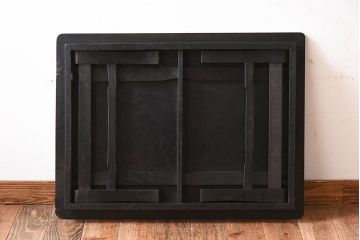 レトロ家具　栓材一枚板　レトロなアンティークちゃぶ台(飾り台)