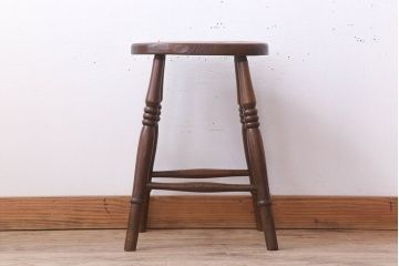 アンティーク家具　イギリスアンティークの上品な丸スツール(椅子、チェア)