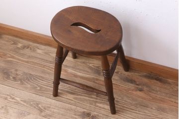 アンティーク家具　イギリスアンティークの上品な丸スツール(椅子、チェア)