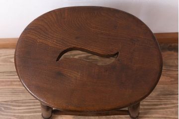 アンティーク家具　イギリスアンティークの上品な丸スツール(椅子、チェア)