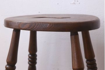 アンティーク家具　イギリスアンティークの上品な丸スツール(椅子、チェア)