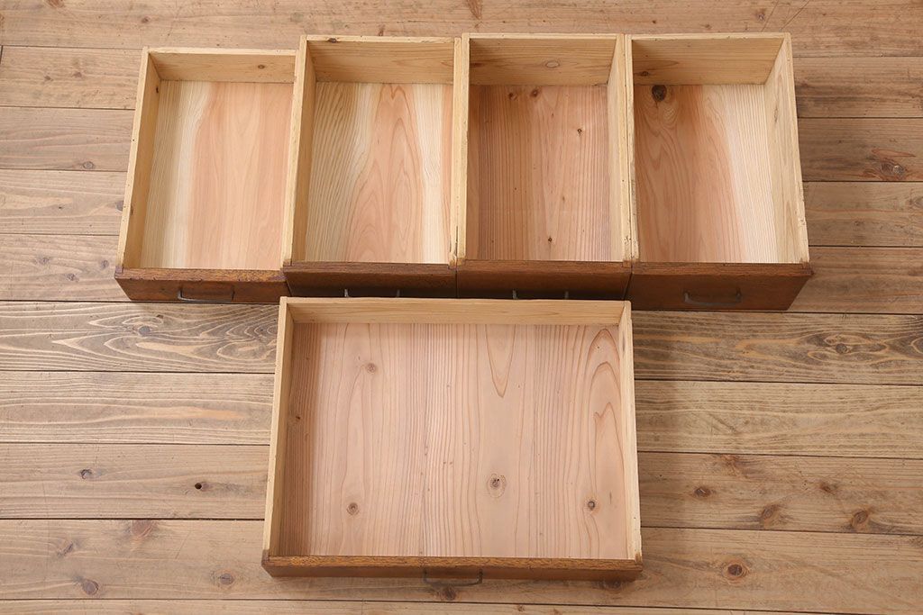 アンティーク家具　古い木製のシンプルなアンティーク薄型片袖机