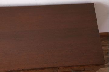 アンティーク家具　古い木製のシンプルなアンティーク薄型片袖机