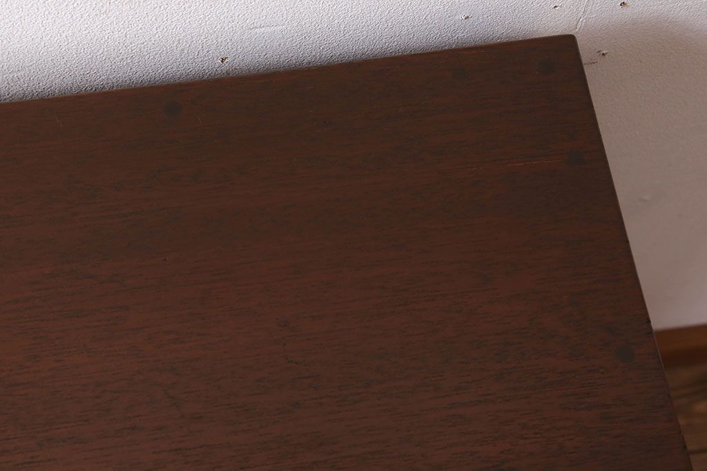 アンティーク家具　古い木製のシンプルなアンティーク薄型片袖机