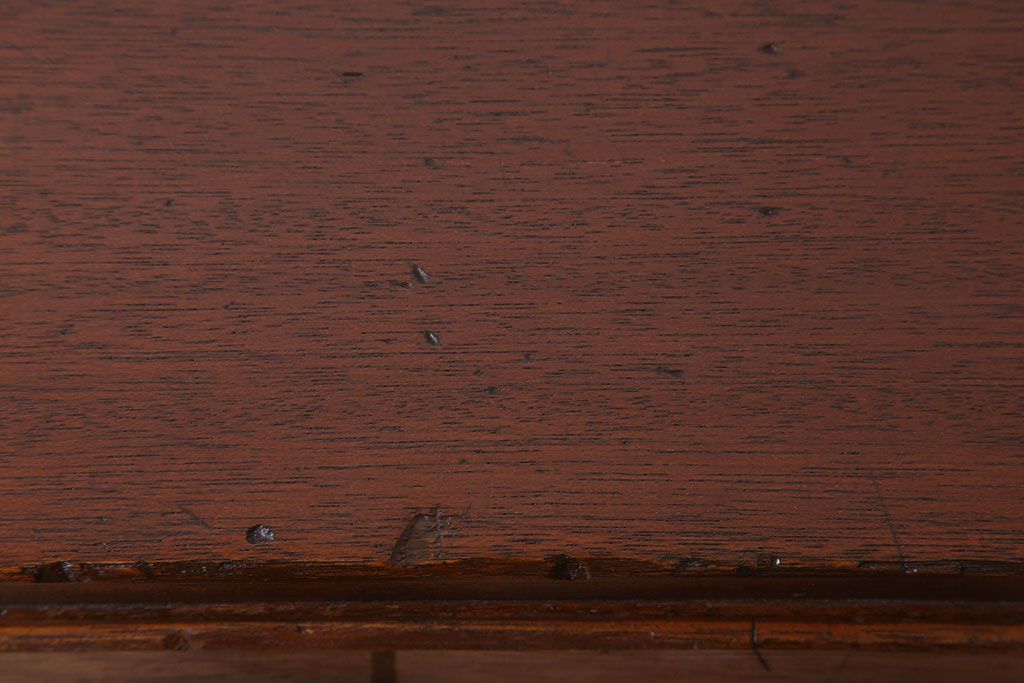 アンティーク家具　古い木製のシンプルなアンティーク薄型片袖机