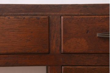 アンティーク家具　古い木製のシンプルなアンティーク薄型片袖机