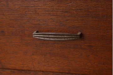 アンティーク家具　古い木製のシンプルなアンティーク薄型片袖机