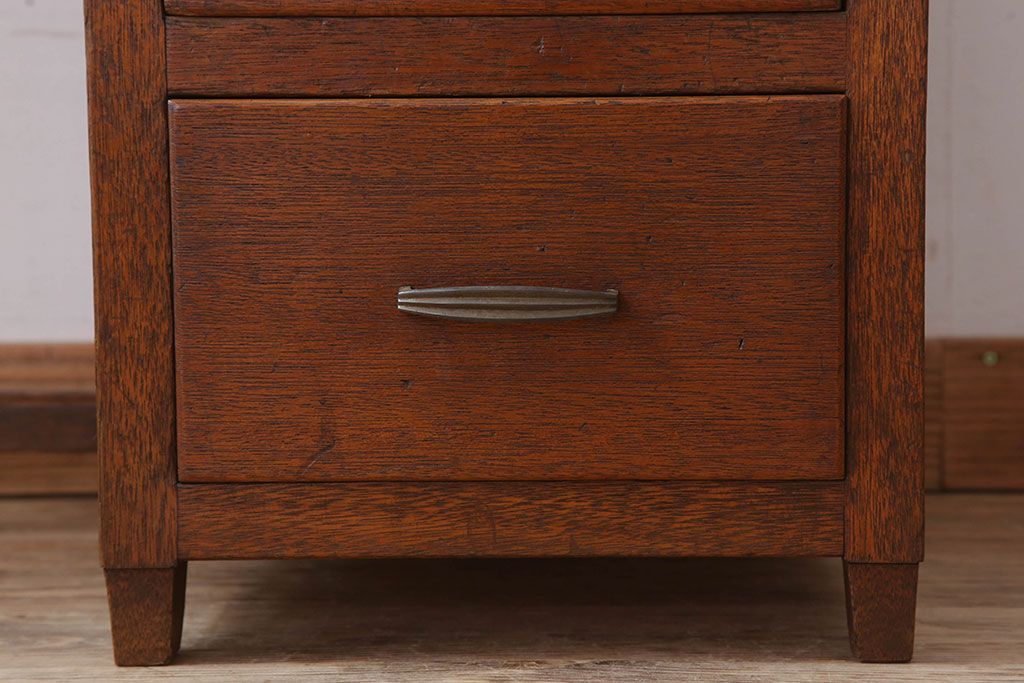 アンティーク家具　古い木製のシンプルなアンティーク薄型片袖机