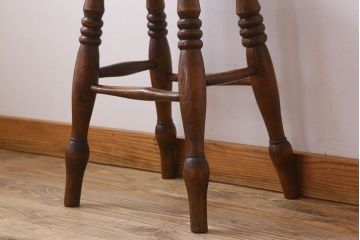 アンティーク雑貨　イギリスアンティークの上品な丸スツール(椅子、チェア)(2)