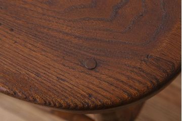 アンティーク雑貨　イギリスアンティークの上品な丸スツール(椅子、チェア)(2)