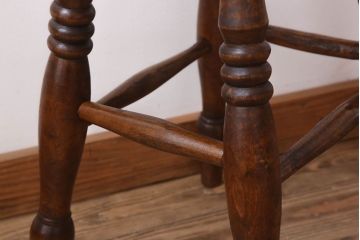 アンティーク雑貨　イギリスアンティークの上品な丸スツール(椅子、チェア)(2)