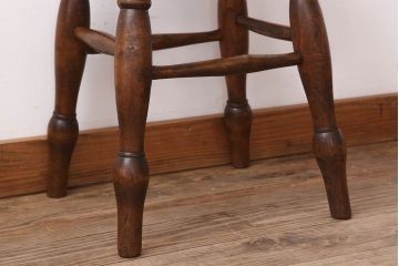 アンティーク雑貨　イギリスアンティークの上品な丸スツール(椅子、チェア)(2)