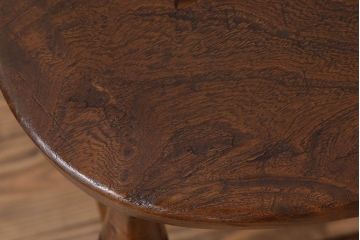 アンティーク雑貨　イギリスアンティークの上品な丸スツール(椅子、チェア)(3)