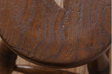 アンティーク雑貨　イギリスアンティークの上品な丸スツール(椅子、チェア)(3)