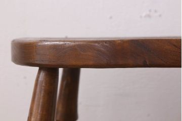 アンティーク雑貨　イギリスアンティークの上品な丸スツール(椅子、チェア)(3)