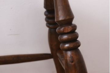 アンティーク雑貨　イギリスアンティークの上品な丸スツール(椅子、チェア)(3)