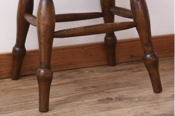アンティーク雑貨　イギリスアンティークの上品な丸スツール(椅子、チェア)(3)