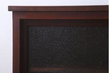 レトロ家具　ダイヤガラス引き戸　昭和レトロな収納棚
