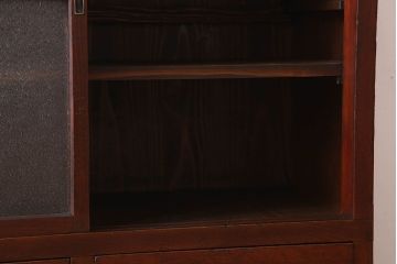 レトロ家具　ダイヤガラス引き戸　昭和レトロな収納棚