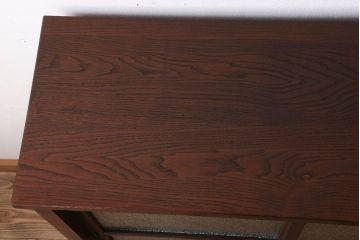 レトロ家具　ダイヤガラス引き戸　昭和レトロな収納棚