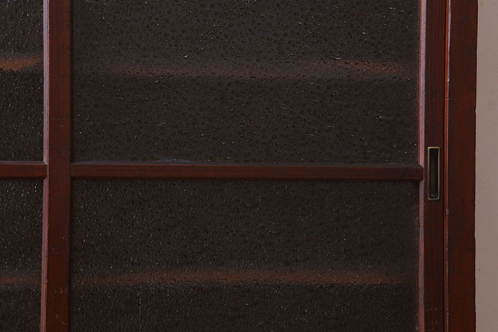 レトロ家具　ダイヤガラス引き戸　昭和レトロな収納棚