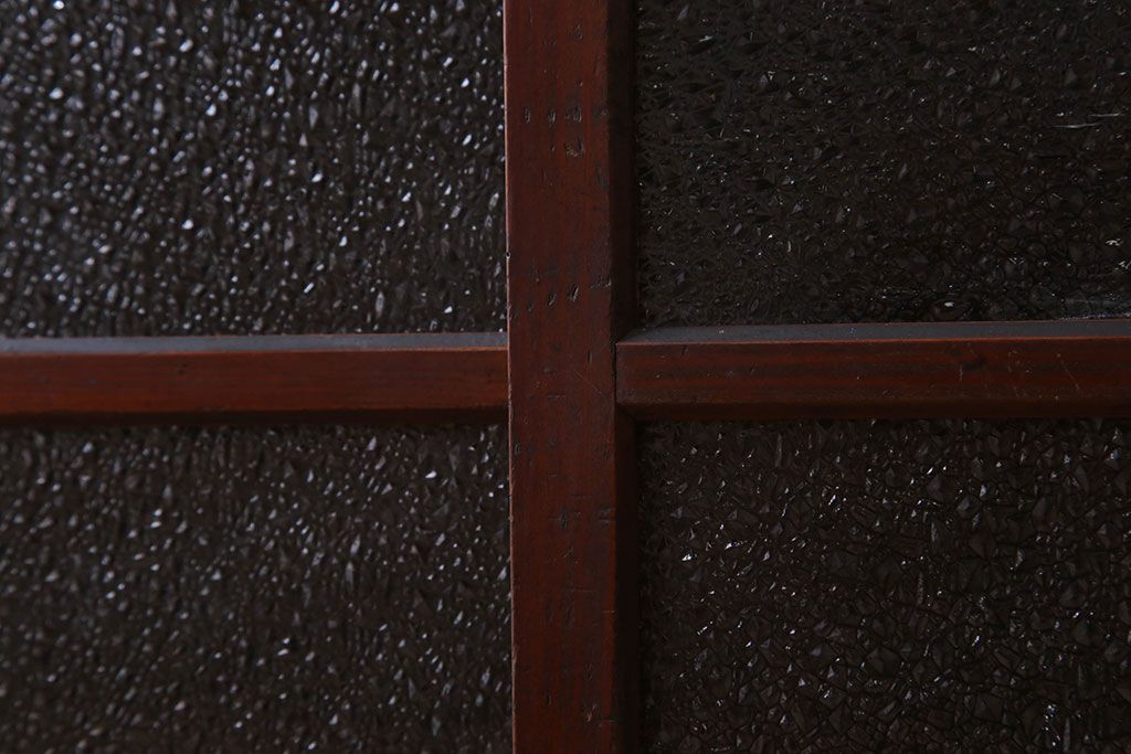 レトロ家具　ダイヤガラス引き戸　昭和レトロな収納棚