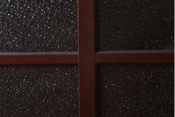 レトロ家具　ダイヤガラス引き戸　昭和レトロな収納棚