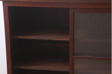 レトロ家具　ダイヤガラス引き戸　昭和レトロな収納棚