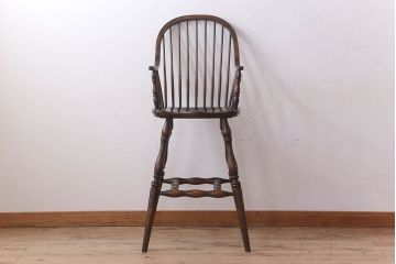 アンティーク家具　イギリスアンティーク　オーク材のカウンターチェア(2)