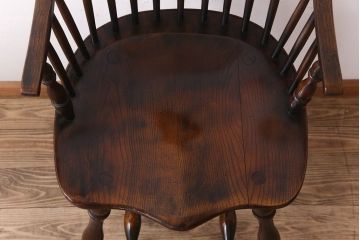 アンティーク家具　イギリスアンティーク　オーク材のカウンターチェア(2)