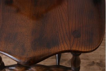 アンティーク家具　イギリスアンティーク　オーク材のカウンターチェア(2)