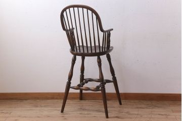 アンティーク家具　イギリスアンティーク　オーク材のカウンターチェア(2)