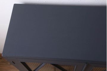 レトロ家具　モールガラス入り　菱型デザインのレトロな本箱(ブックケース)