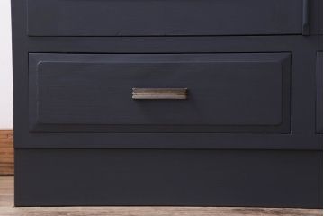 レトロ家具　モールガラス入り　菱型デザインのレトロな本箱(ブックケース)