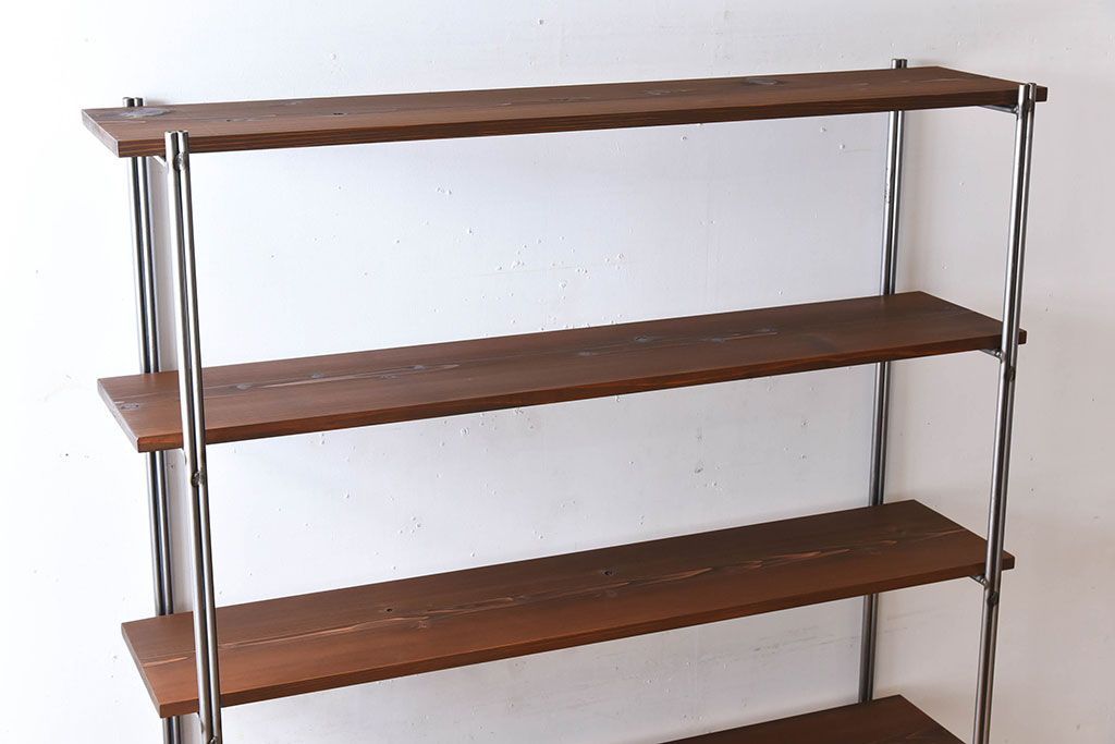 ラフジュオリジナル アイアンの薄型飾り棚【小】(陳列棚・アイアンラック)(1)