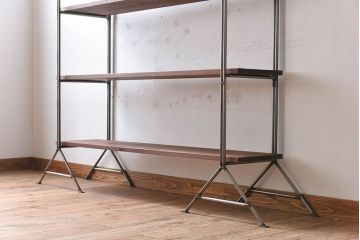 ラフジュオリジナル アイアンの薄型飾り棚【小】(陳列棚・アイアンラック)(1)