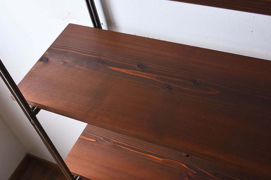 ラフジュオリジナル アイアンの薄型飾り棚【小】(陳列棚・アイアンラック)(1)