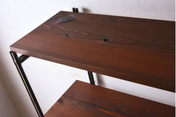 ラフジュオリジナル アイアンの薄型飾り棚【小】(陳列棚・アイアンラック)(1)