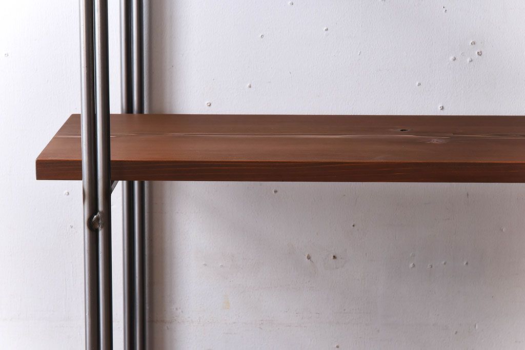 ラフジュオリジナル アイアンの薄型飾り棚【小】(陳列棚・アイアンラック)(1)