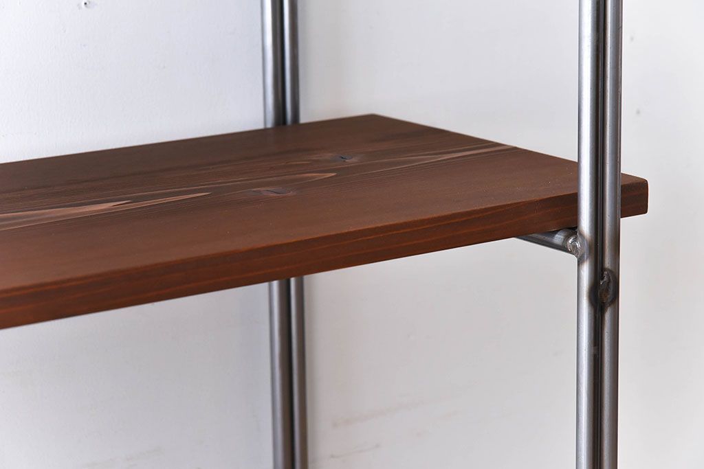 ラフジュオリジナル アイアンの薄型飾り棚【小】(陳列棚・アイアンラック)(1)