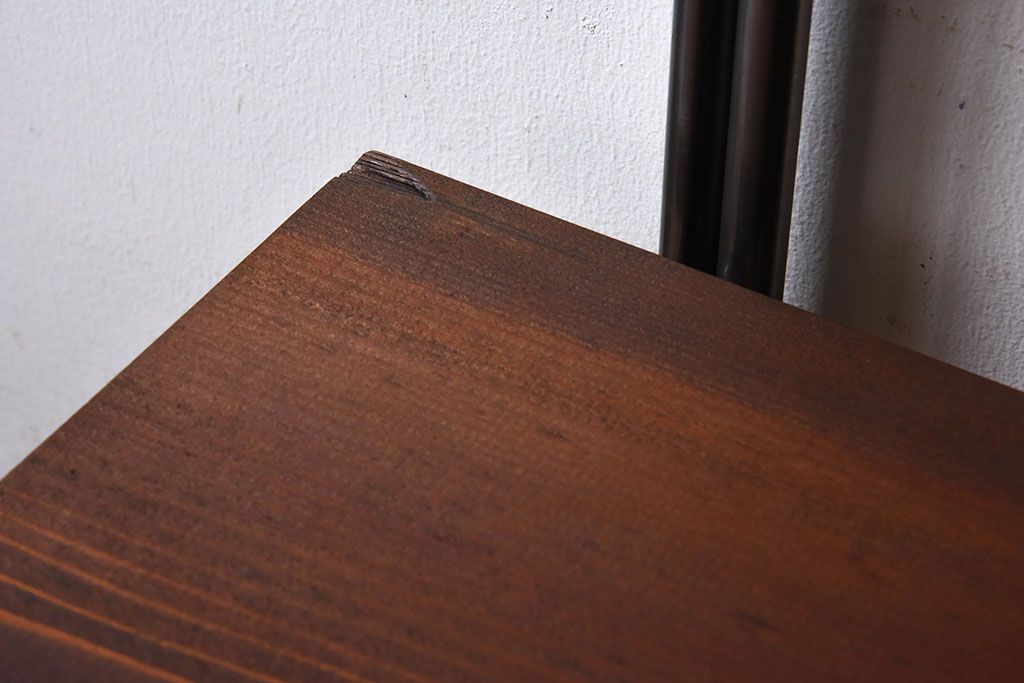 ラフジュオリジナル アイアンの薄型飾り棚【小】(陳列棚・アイアンラック)(1)