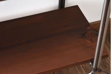 ラフジュオリジナル アイアンの薄型飾り棚【小】(陳列棚・アイアンラック)(1)