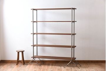 ラフジュオリジナル アイアンの薄型飾り棚【小】(陳列棚・アイアンラック)(1)