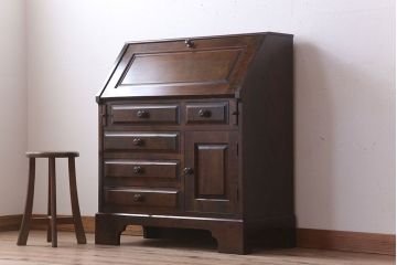 中古　北海道民芸家具　ライティングビューロー(3)