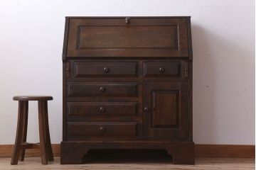 中古　北海道民芸家具　ライティングビューロー(3)