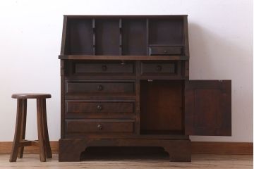 中古　北海道民芸家具　ライティングビューロー(3)