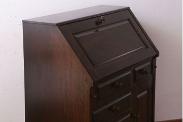 中古　北海道民芸家具　ライティングビューロー(3)