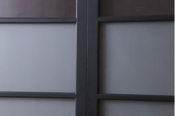 アンティーク　背が高いペイントガラス戸2枚セット